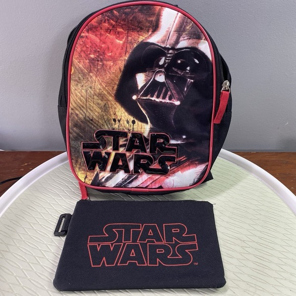 Star Wars Darth Vader Backpack w/Bonus Cloth‎ Pencil Bag Kids School Bag Camping - Picture 1 of 8